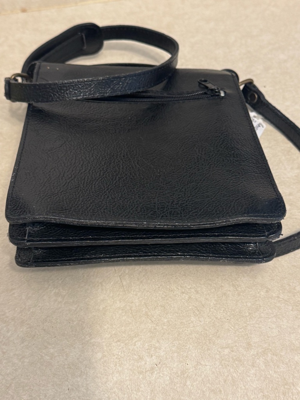 VTG Lancaster Paris Unisex Black Leather Satchel Crossbody Pristine Cond. - Picture 5 of 8